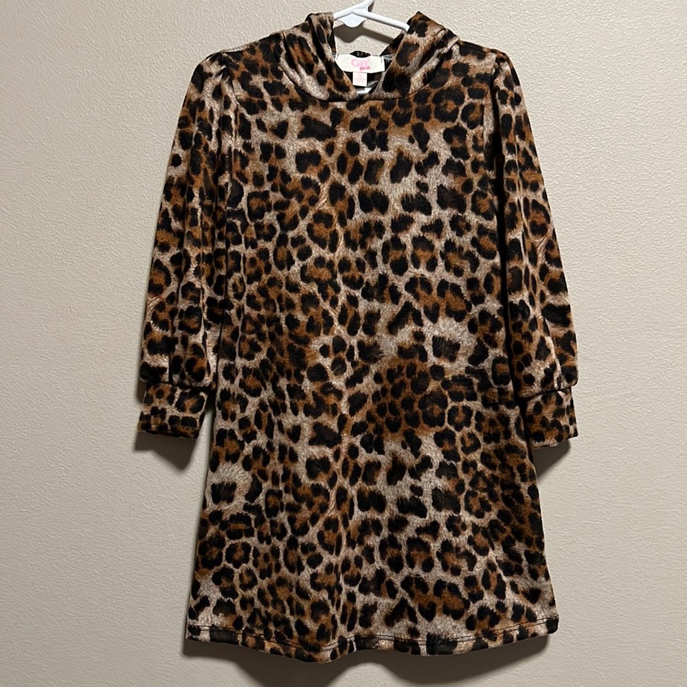 Gianni Bini Girls Hooded Leopard Dress